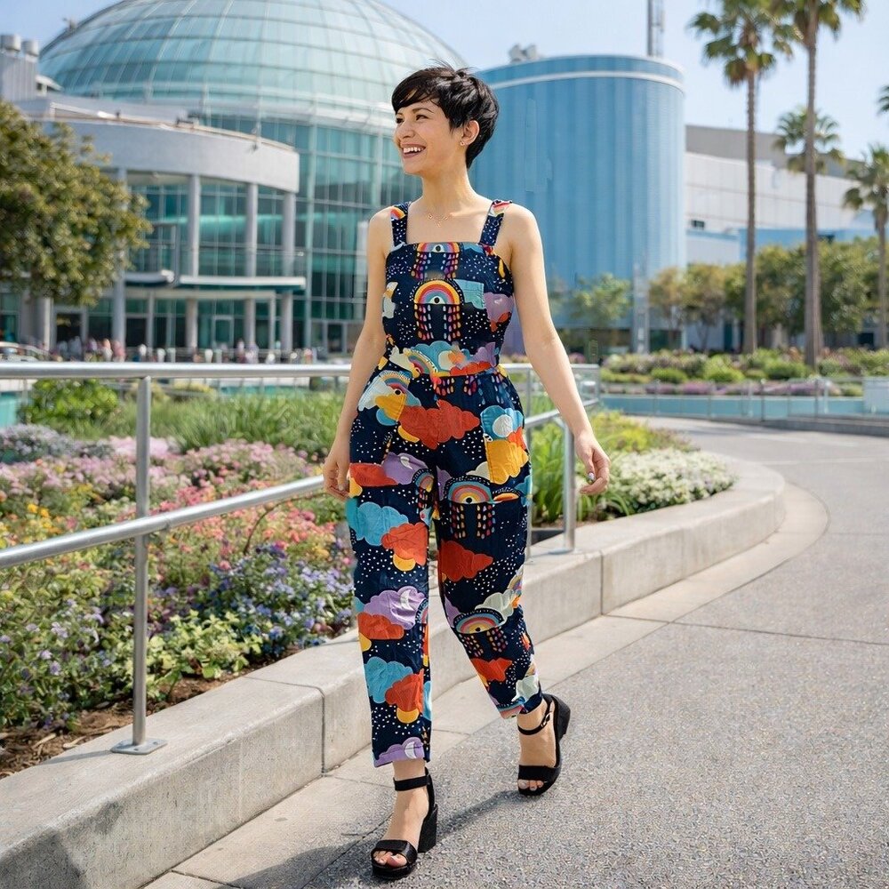 Nooworks Universe by Rainbow Kimono Overalls Pockets Women Jumpsuit Cloud XS